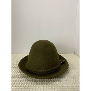 Lurati Swiss Alpine Waterproof Hat 100% wool Green EUC